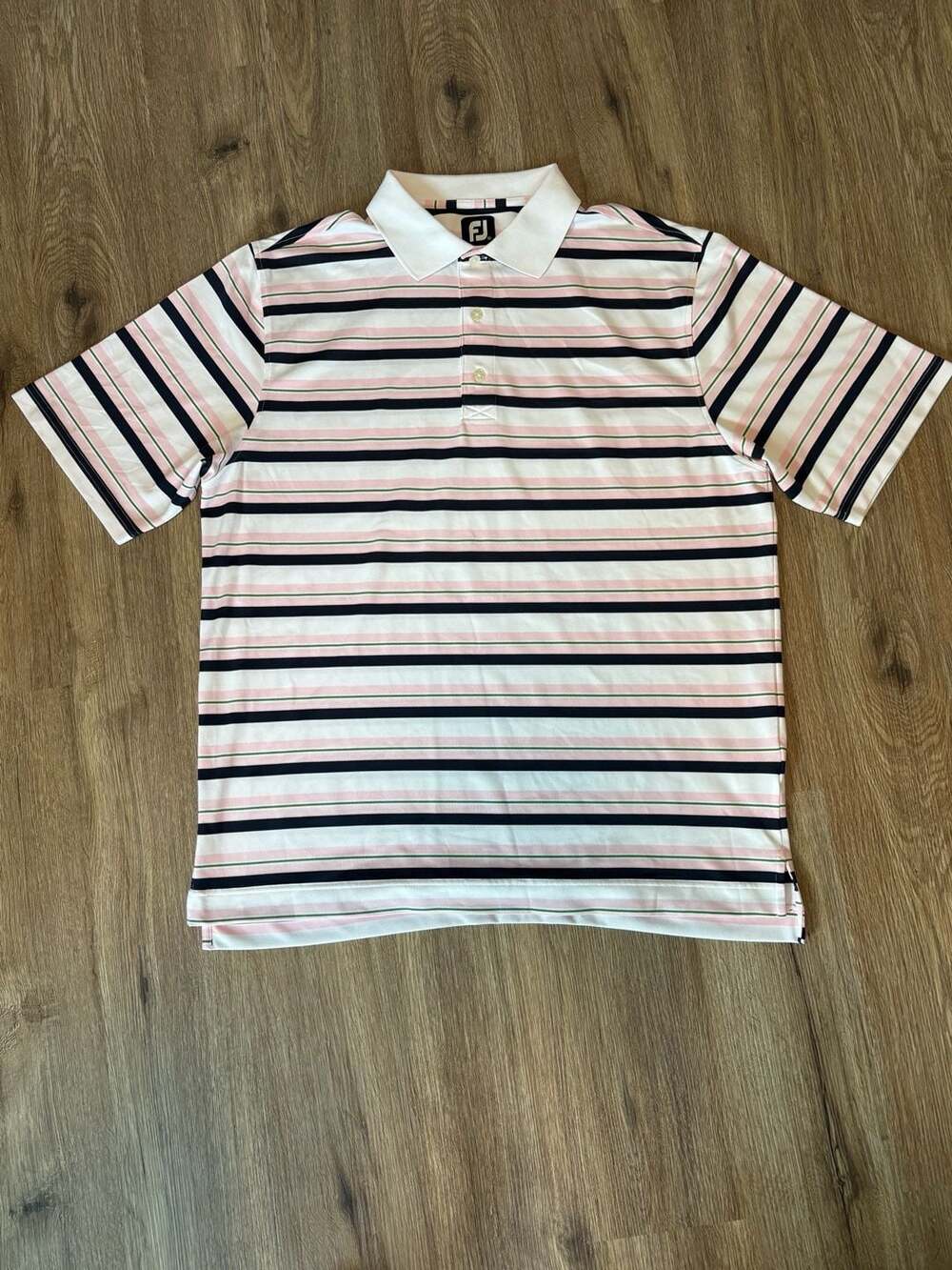 FootJoy Men's XL Striped Multicolor Short Sleeve Golf Polo Shirt